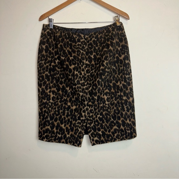Talbots Women’s Size 10P Faux Fur Wool Blend Animal Print Pencil Skirt Lined Y2K - Picture 4 of 10